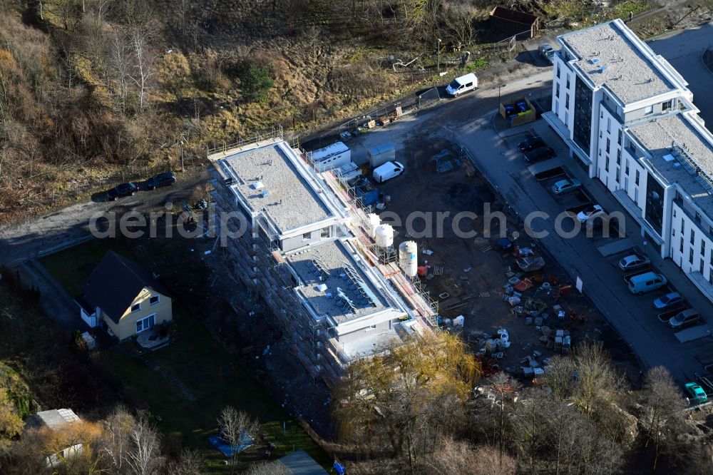 Aerial image Berlin - Construction site to build a new multi-family residential complex An der Schule destrict Mahlsdorf in Berlin