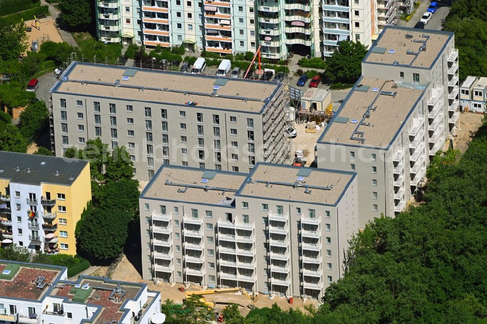 Aerial image Berlin - Construction site to build a new multi-family residential complex Schwarzheider Strasse in the district Hellersdorf in Berlin, Germany