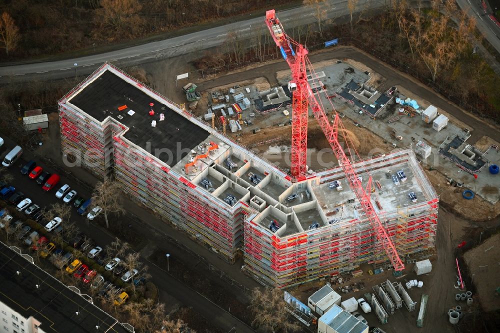 Aerial photograph Berlin - Construction site to build a new multi-family residential complex on Seehausener Strasse corner Pablo-Picasso-Strasse in the district Hohenschoenhausen in Berlin, Germany