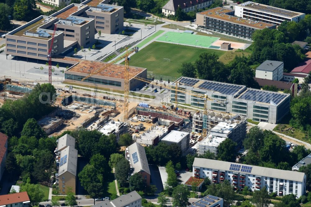 Aerial image Regensburg - Construction site to build a new multi-family residential complex of Stadtbau-GmbH on Lore-Kullmer-Strasse in Regensburg in the state Bavaria, Germany