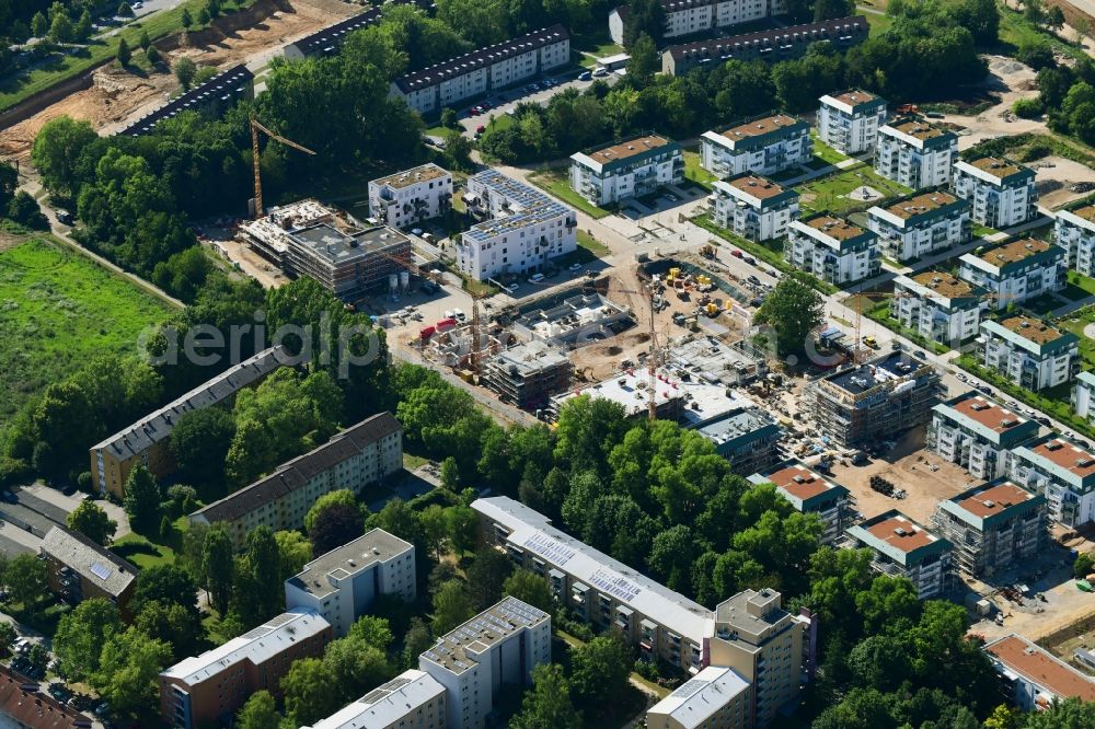 Aerial image Regensburg - Construction site to build a new multi-family residential complex of Stadtbau-GmbH on Lore-Kullmer-Strasse in Regensburg in the state Bavaria, Germany