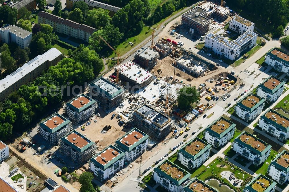 Aerial photograph Regensburg - Construction site to build a new multi-family residential complex of Stadtbau-GmbH on Lore-Kullmer-Strasse in Regensburg in the state Bavaria, Germany