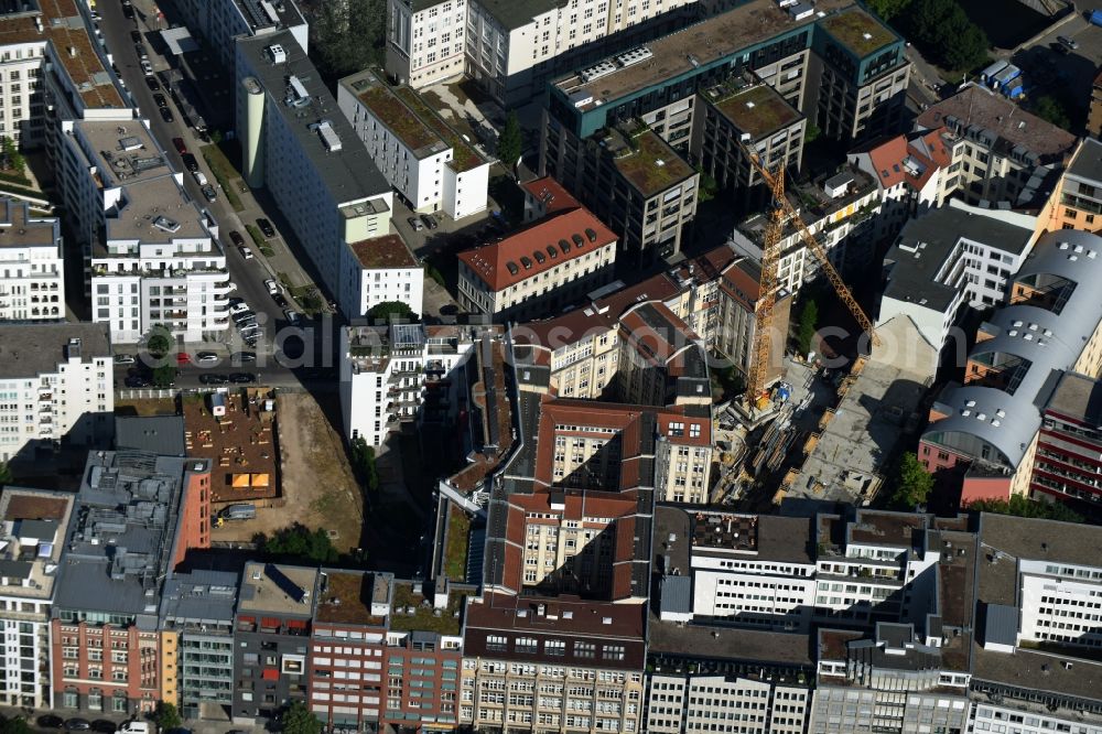 Aerial image Berlin - Construction site to build a new multi-family residential complex in district Kreuzberg in Berlin