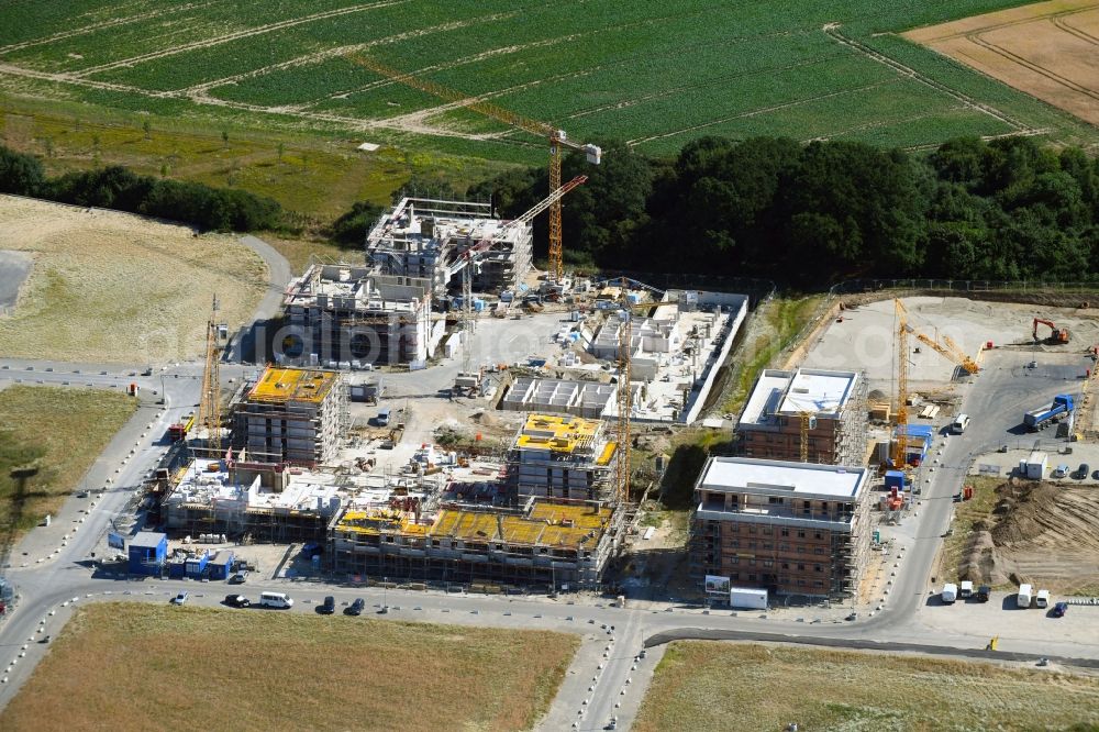 Aerial image Wolfsburg - Construction site to build a new multi-family residential complex Steimker Gaerten in Wolfsburg in the state Lower Saxony, Germany