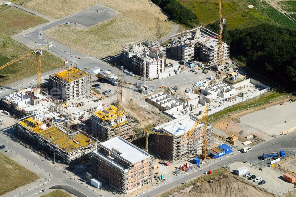 Aerial photograph Wolfsburg - Construction site to build a new multi-family residential complex Steimker Gaerten in Wolfsburg in the state Lower Saxony, Germany