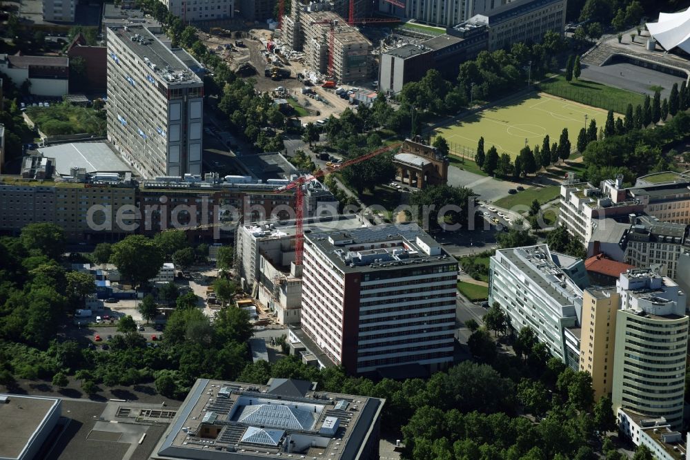 Berlin from the bird's eye view: Construction site to build a new multi-family residential complex Stresemannstrasse Corner Anhalter Strasse of Kondor Wessels Wohnen Berlin GmbH and Reggeborgh Vastgoed B.V. in Berlin