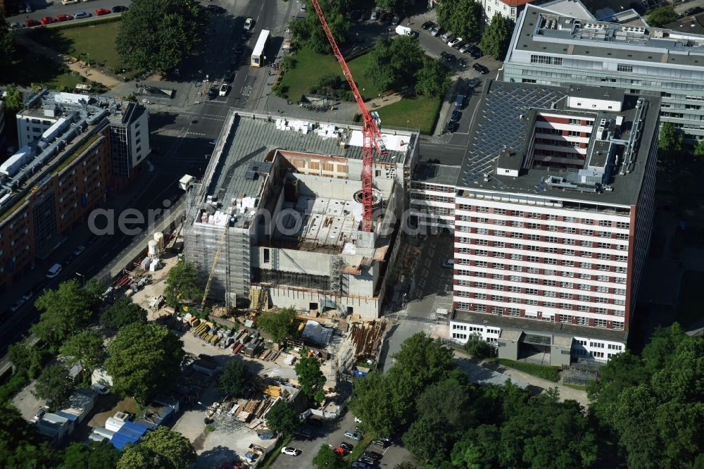 Berlin from above - Construction site to build a new multi-family residential complex Stresemannstrasse Corner Anhalter Strasse of Kondor Wessels Wohnen Berlin GmbH and Reggeborgh Vastgoed B.V. in Berlin