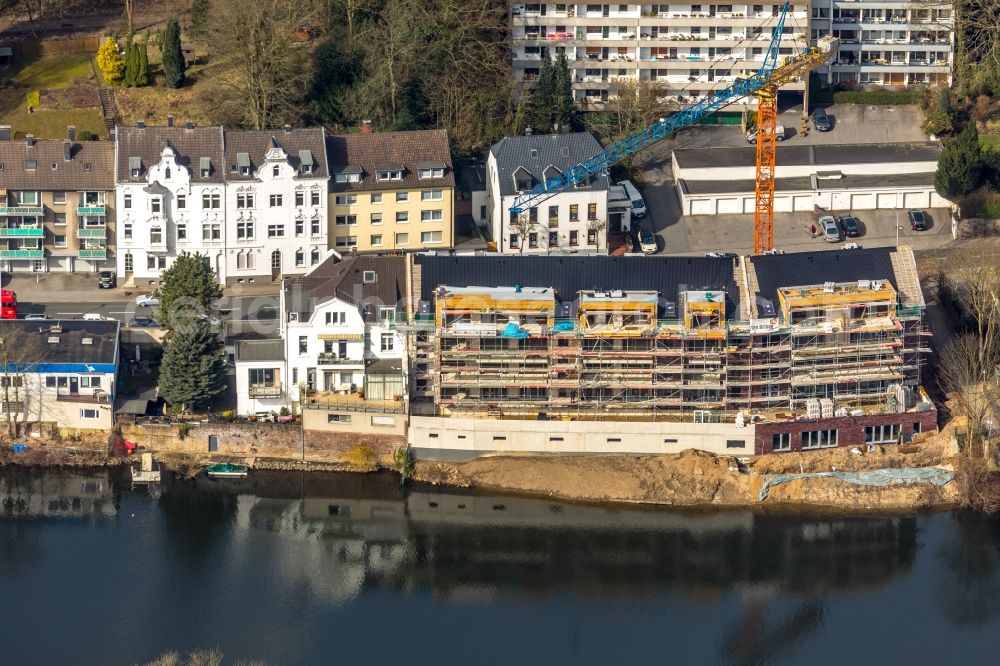 Aerial photograph Mülheim an der Ruhr - Construction site to build a new multi-family residential complex of Ten Brinke Group B.V. on Kassenberg in Muelheim on the Ruhr in the state North Rhine-Westphalia, Germany