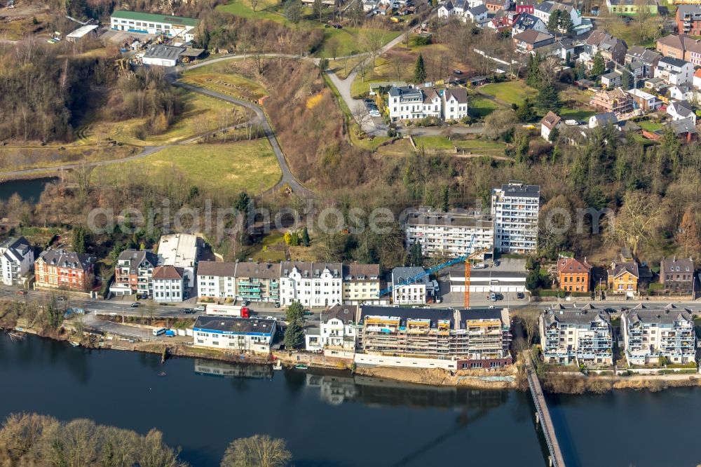 Mülheim an der Ruhr from above - Construction site to build a new multi-family residential complex of Ten Brinke Group B.V. on Kassenberg in Muelheim on the Ruhr in the state North Rhine-Westphalia, Germany