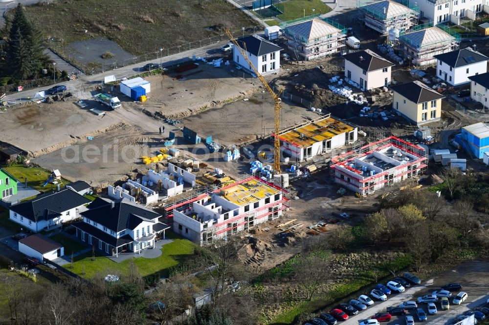 Aerial photograph Mahlsdorf - Construction site to build a new multi-family residential complex in of Theodorstrasse in Mahlsdorf in the state Berlin, Germany