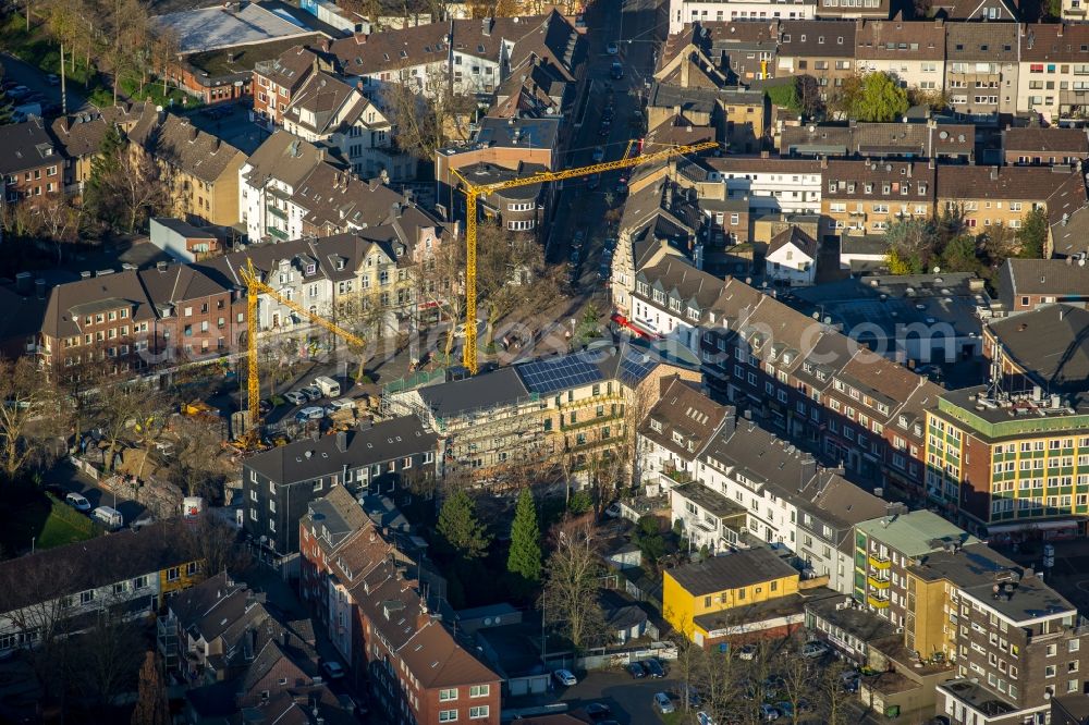 Aerial photograph Oberhausen - Construction site to build a new multi-family residential complex on the market square of Osterfeld in Oberhausen in the state of North Rhine-Westphalia