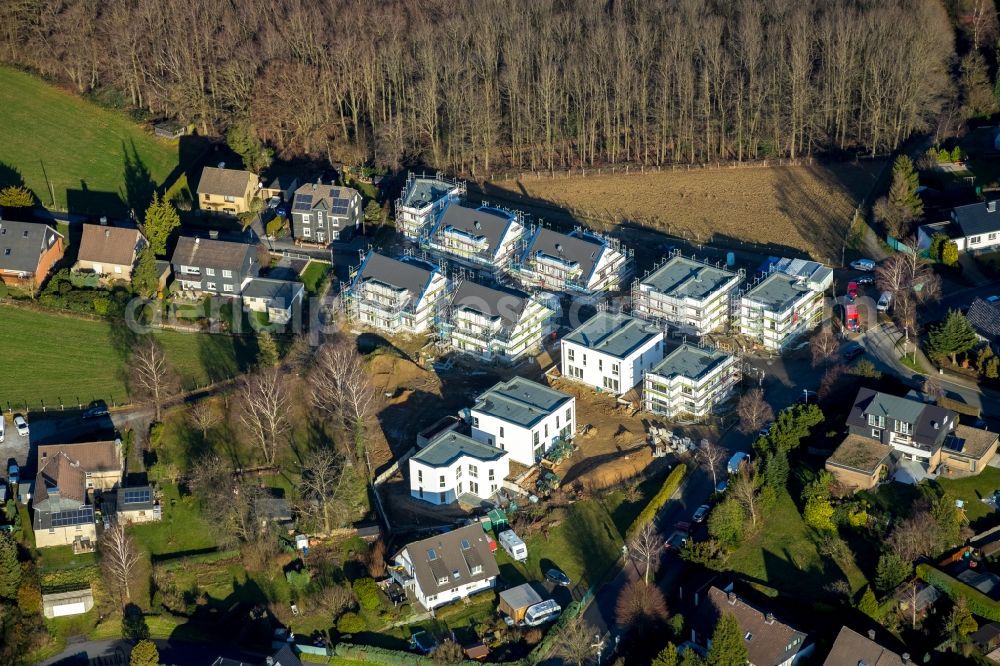 Velbert from above - Construction site to build a new multi-family residential complex in Toenisheide in Velbert in the state North Rhine-Westphalia, Germany