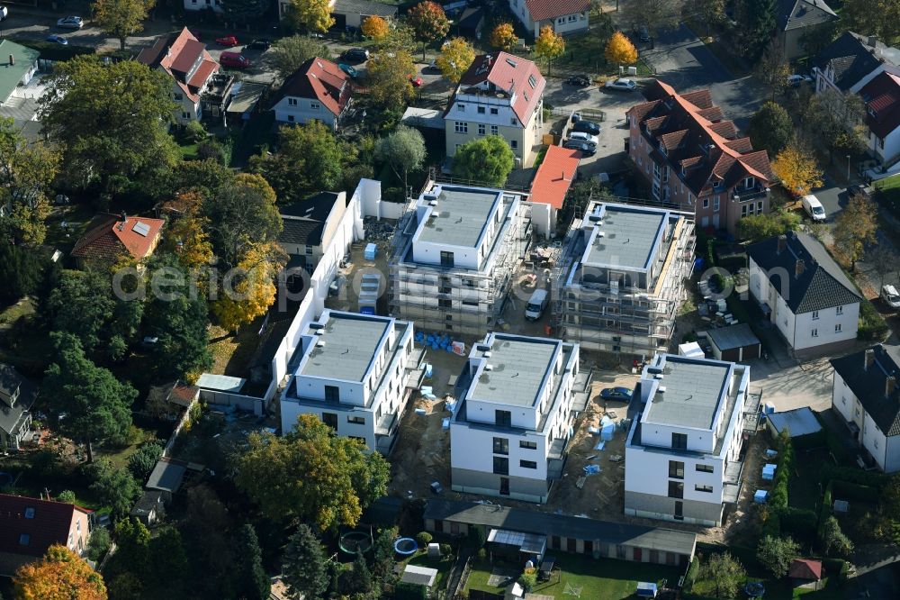 Aerial image Hohen Neuendorf - Construction site to build a new multi-family residential complex Ulmengaerten through the City ond Home GmbH on Stolper Strasse in Hohen Neuendorf in the state Brandenburg, Germany