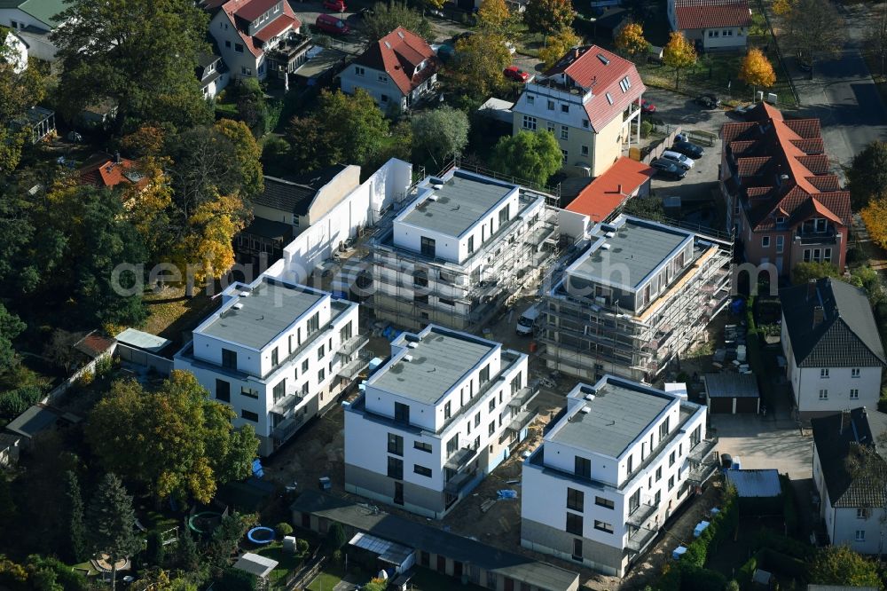 Aerial photograph Hohen Neuendorf - Construction site to build a new multi-family residential complex Ulmengaerten through the City ond Home GmbH on Stolper Strasse in Hohen Neuendorf in the state Brandenburg, Germany