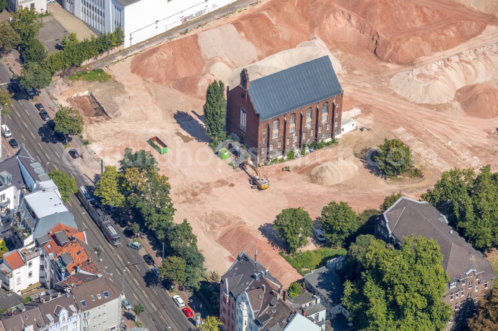 Düsseldorf from above - Construction site to build a new multi-family residential complex Ulmer Hoeh' on Ulmenstrasse in Duesseldorf at Ruhrgebiet in the state North Rhine-Westphalia, Germany