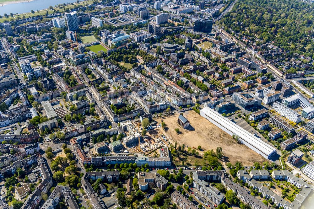 Düsseldorf from above - Construction site to build a new multi-family residential complex Ulmer Hoeh' on Ulmenstrasse in Duesseldorf at Ruhrgebiet in the state North Rhine-Westphalia, Germany