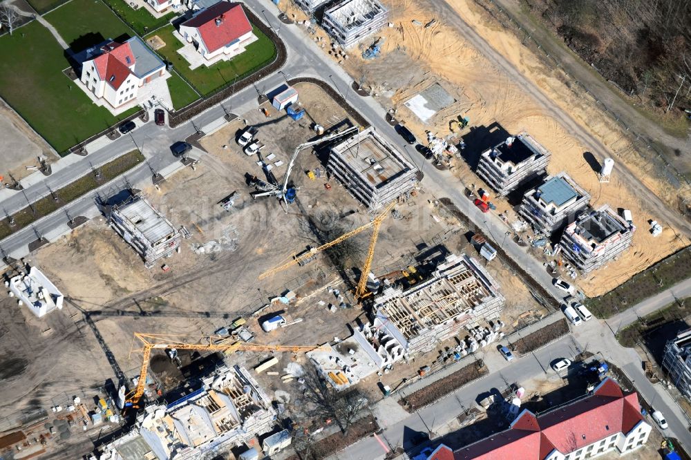 Aerial photograph Berlin - Construction site to build a new multi-family residential complex Vietacher corner Zwieseler Strasse in the district Karlshorst in Berlin