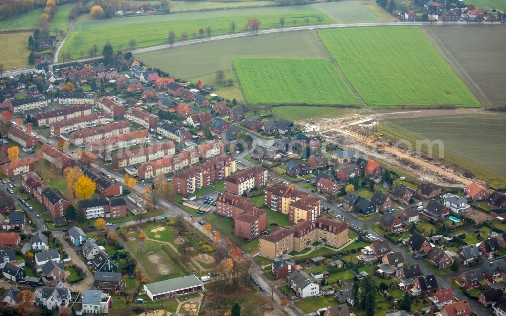 Aerial photograph Werne - Construction site to build a new multi-family residential complex at the Vinckestrasse and Walczer Strasse in the district Ruhr Metropolitan Area in Werne in the state North Rhine-Westphalia