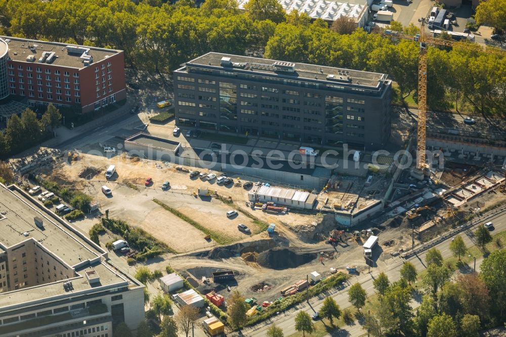 Dortmund from above - Construction site to build a new multi-family residential complex of Vivawest Wohnen GmbH on Berswordtstrasse in Dortmund in the state North Rhine-Westphalia, Germany