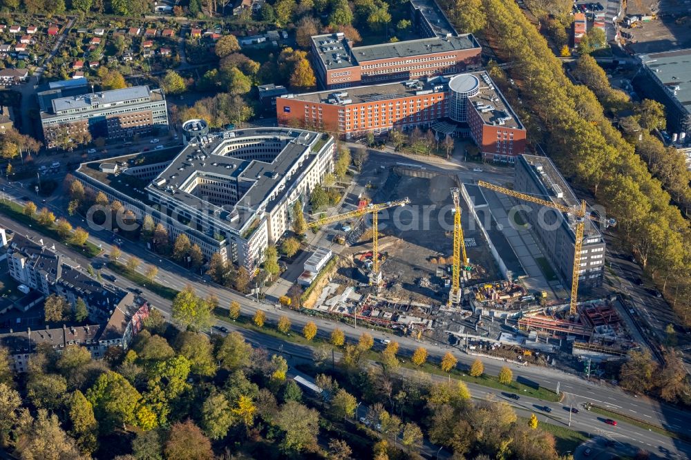 Dortmund from above - Construction site to build a new multi-family residential complex of Vivawest Wohnen GmbH on Berswordtstrasse in Dortmund in the state North Rhine-Westphalia, Germany