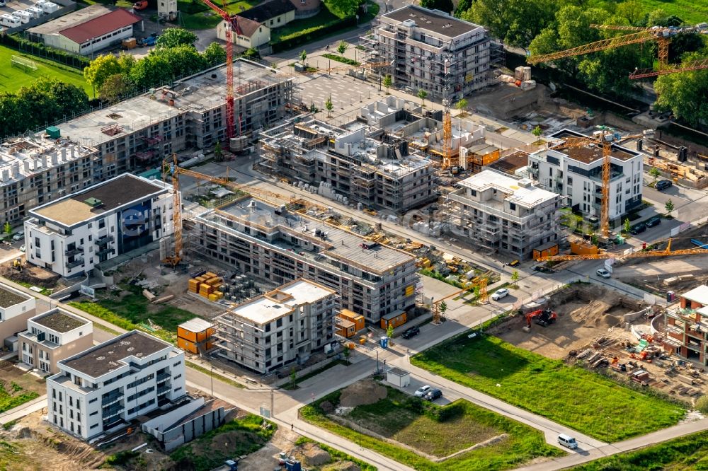 Aerial image Kehl - Construction site to build a new multi-family residential complex on Vogesenallee in Kehl in the state Baden-Wurttemberg, Germany