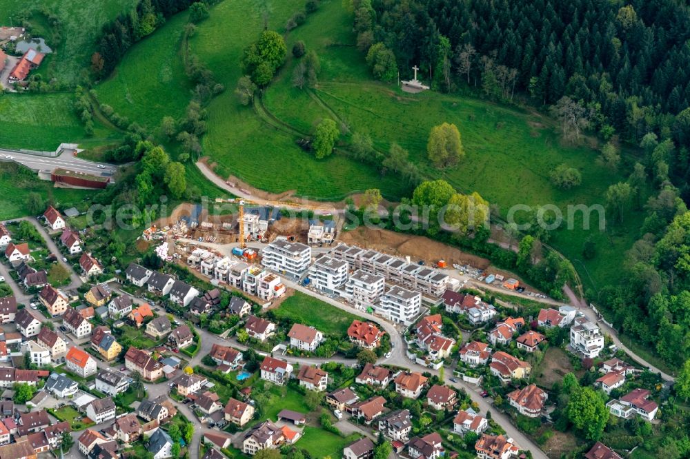 Aerial photograph Waldkirch - Construction site to build a new multi-family residential complex in Waldkirch in the state Baden-Wurttemberg, Germany