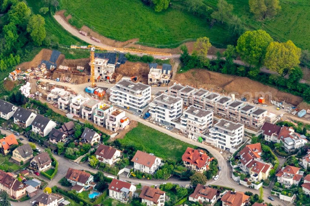 Aerial image Waldkirch - Construction site to build a new multi-family residential complex in Waldkirch in the state Baden-Wurttemberg, Germany