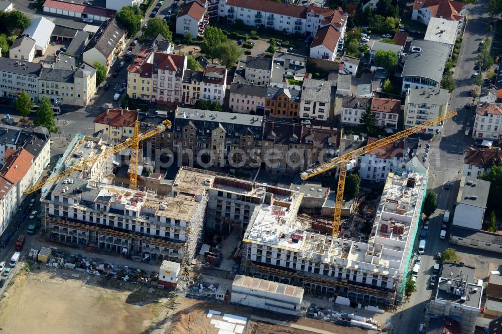 Aerial image Offenbach am Main - Construction site to build a new multi-family residential complex an der Waldstrasse - Senefelderstrasse - Gustav-Adolf-Strasse in Offenbach am Main in the state Hesse