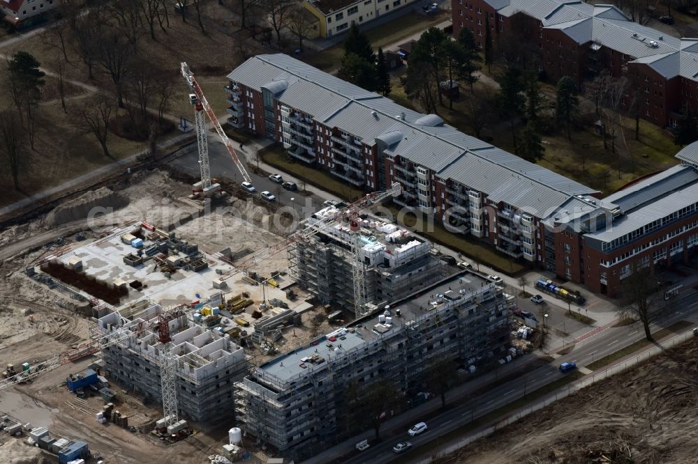 Aerial image Berlin - Construction site to build a new multi-family residential complex on Weissenhoeher Strasse - Arno-Phillipstal-Strasse of Bonava Deutschland GmbH im Stadtteil Kaulsdorf in Berlin