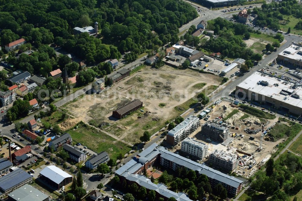 Berlin from the bird's eye view: Construction site to build a new multi-family residential complex on Weissenhoeher Strasse - Arno-Phillipstal-Strasse of Bonava Deutschland GmbH im Stadtteil Kaulsdorf in Berlin