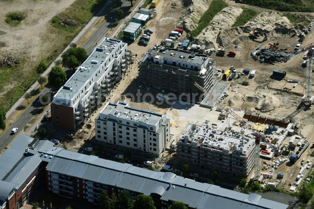 Aerial image Berlin - Construction site to build a new multi-family residential complex on Weissenhoeher Strasse - Arno-Phillipstal-Strasse of Bonava Deutschland GmbH im Stadtteil Kaulsdorf in Berlin