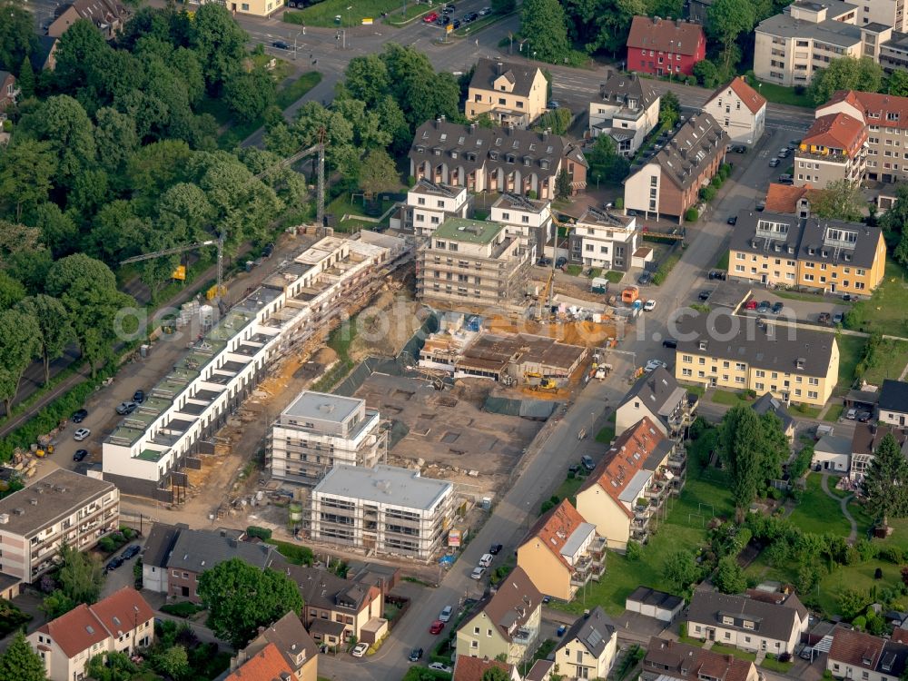 Bochum from the bird's eye view: Construction site to build a new multi-family residential complex a??Weitmarer Hoefea?? im Winkel in the angle between Markstrasse and Wohlfahrtstrasse by the construction company Ten Brinke Groep B.V. Bochum in North Rhine-Westphalia, Germany