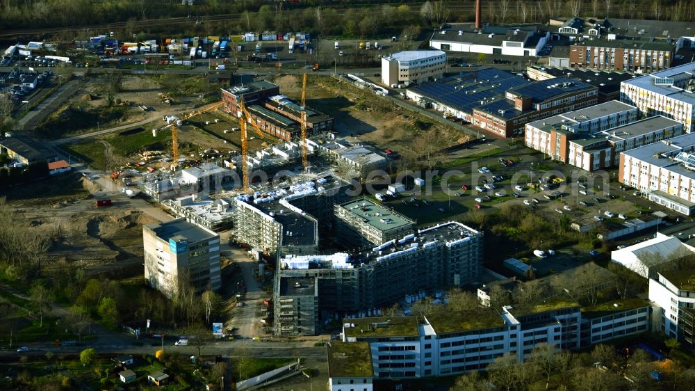 Bonn from the bird's eye view: Construction site to build a new multi-family residential complex Westside between Siemensstrasse and Am Propsthof in the district Endenich in Bonn in the state North Rhine-Westphalia, Germany