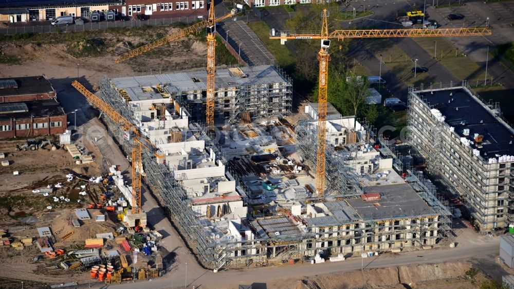 Bonn from the bird's eye view: Construction site to build a new multi-family residential complex Westside between Siemensstrasse and Am Propsthof in the district Endenich in Bonn in the state North Rhine-Westphalia, Germany