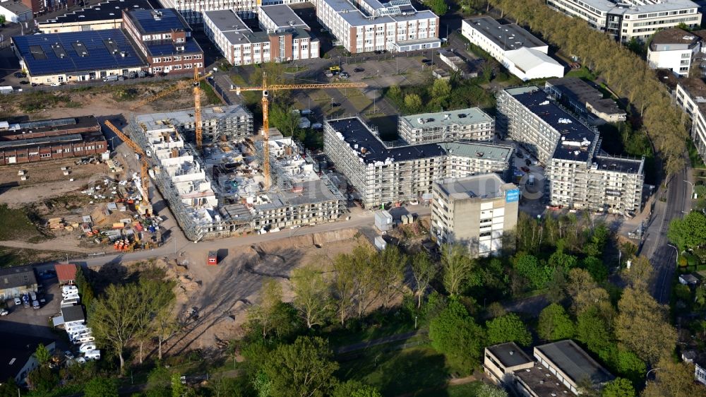 Aerial image Bonn - Construction site to build a new multi-family residential complex Westside between Siemensstrasse and Am Propsthof in the district Endenich in Bonn in the state North Rhine-Westphalia, Germany