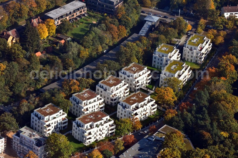 Berlin from the bird's eye view: Construction of a new multiple dwelling condominium Tharauer Allee - Angerburger Allee BUWOG - Westend Park GmbH & Co. KG in Berlin