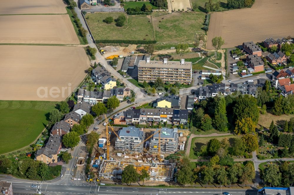 Witten from above - Construction site to build a new multi-family residential complex on Himmelohstrasse - Hoerder Strasse in Witten in the state North Rhine-Westphalia, Germany