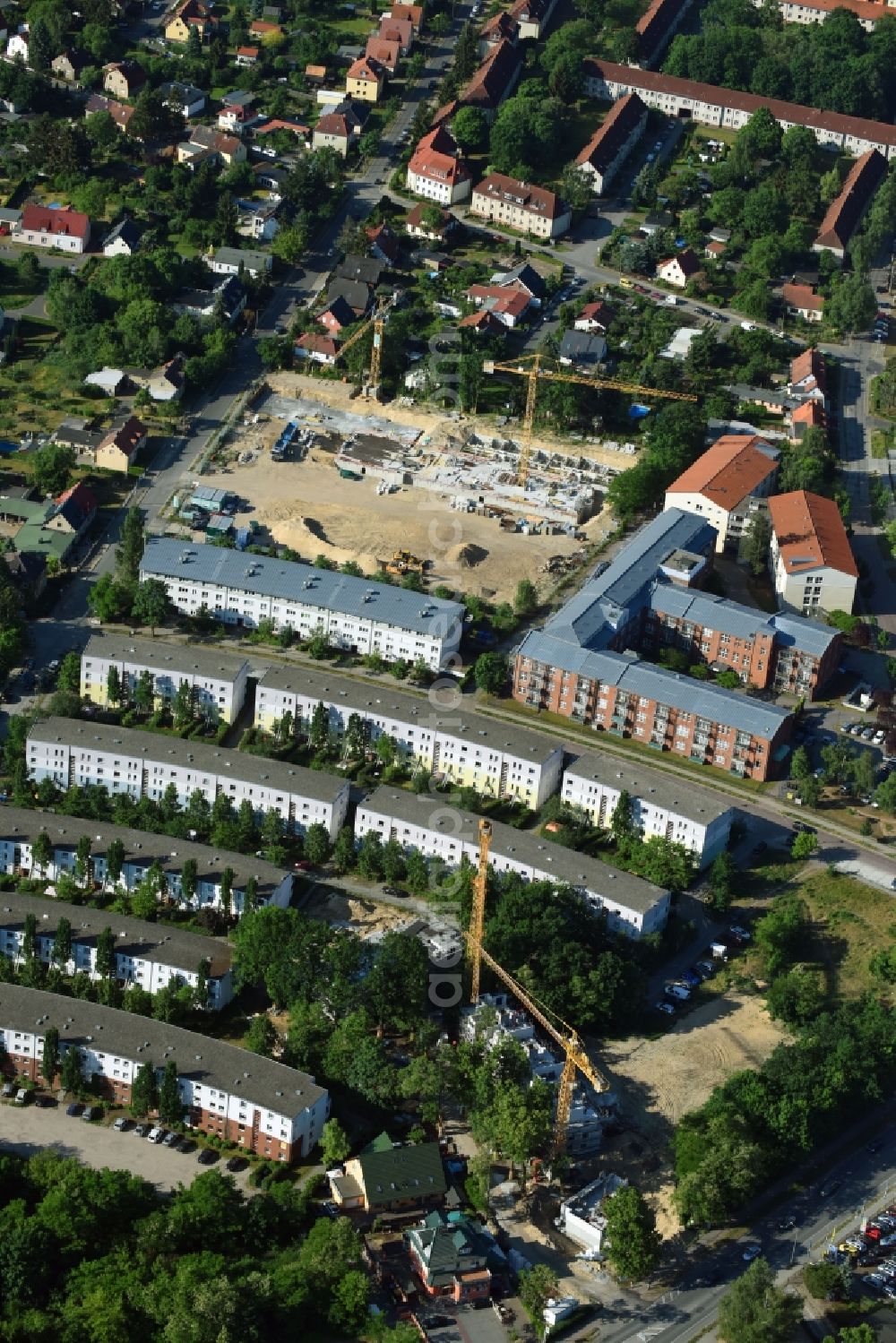 Aerial image Teltow - Construction site to build a new multi-family residential complex Wohnen on Striewitzweg of Bonava Deutschland GmbH in Teltow in the state Brandenburg, Germany