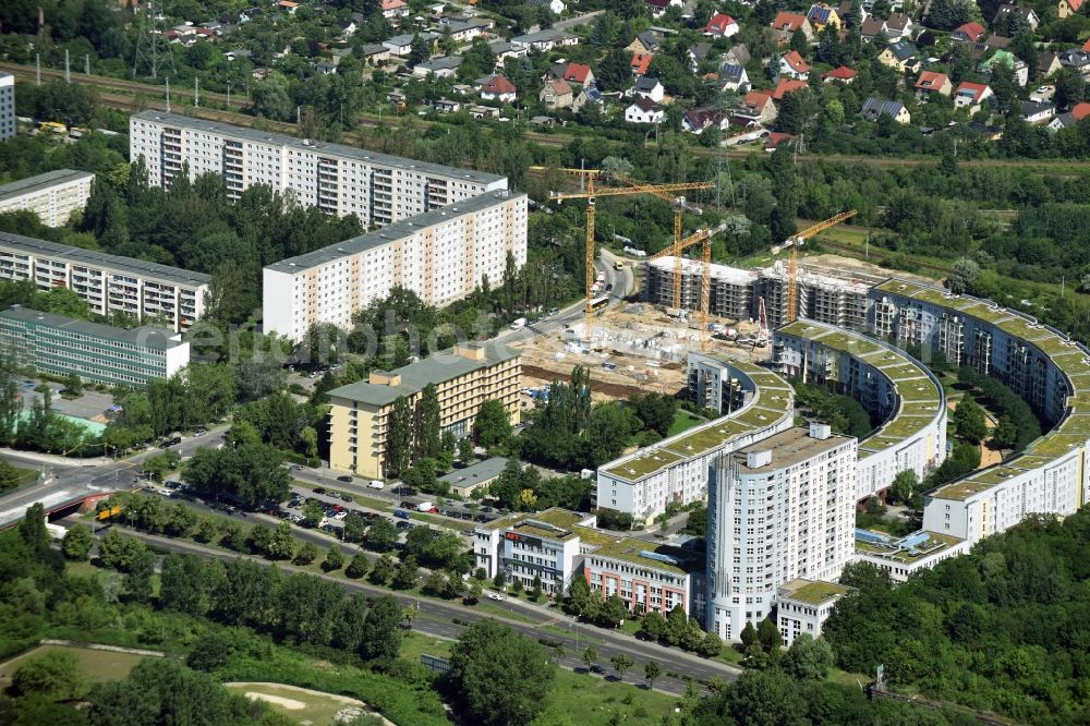 Berlin from above - Construction site of a new multi-family residential area with apartment buildings on Gensinger Strasse in the Lichtenberg district of Berlin, Germany