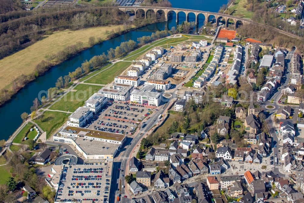 Herdecke from above - Construction site to build a new multi-family residential complex in residential Ufer-Viertel former Westfalia- Gelaende in the district Westende in Herdecke in the state North Rhine-Westphalia