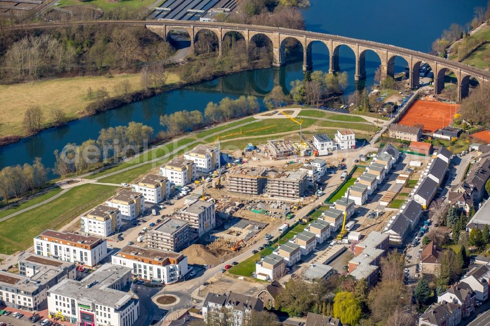 Aerial image Herdecke - Construction site to build a new multi-family residential complex in residential Ufer-Viertel former Westfalia- Gelaende in the district Westende in Herdecke in the state North Rhine-Westphalia