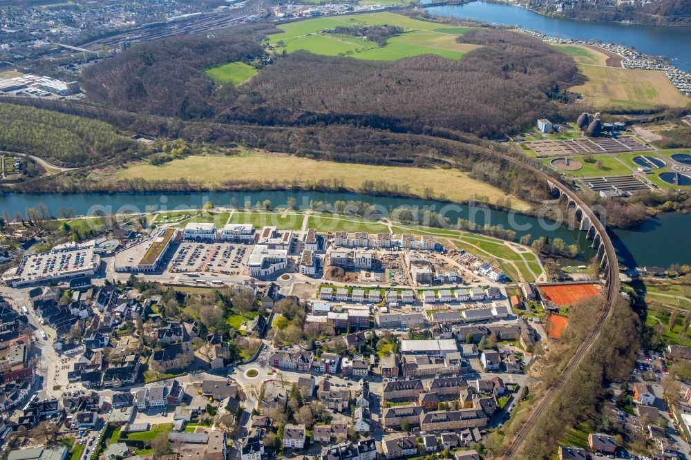 Herdecke from above - Construction site to build a new multi-family residential complex in residential Ufer-Viertel former Westfalia- Gelaende in the district Westende in Herdecke in the state North Rhine-Westphalia