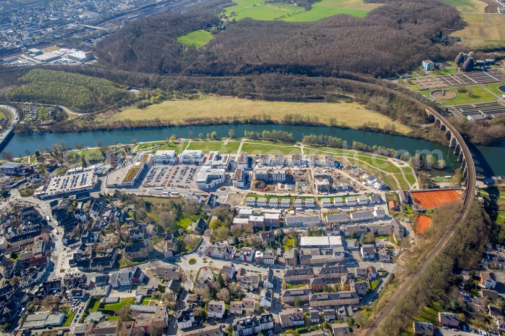 Aerial image Herdecke - Construction site to build a new multi-family residential complex in residential Ufer-Viertel former Westfalia- Gelaende in the district Westende in Herdecke in the state North Rhine-Westphalia