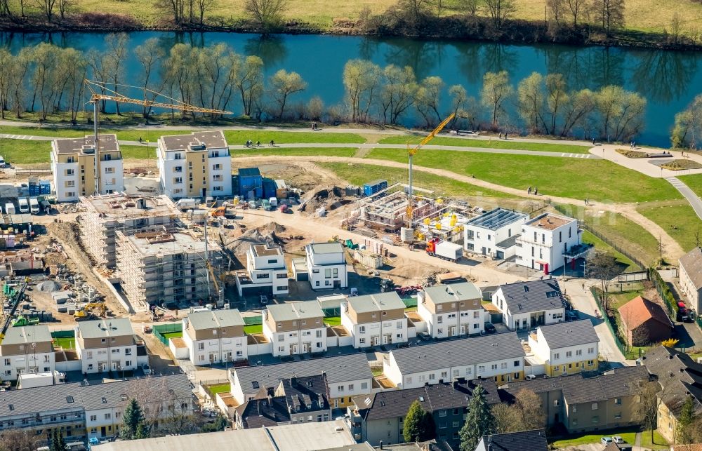 Aerial photograph Herdecke - Construction site to build a new multi-family residential complex in residential Ufer-Viertel former Westfalia- Gelaende in the district Westende in Herdecke in the state North Rhine-Westphalia