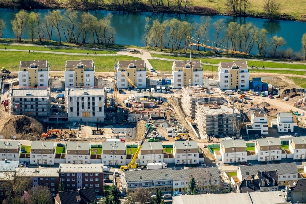 Herdecke from above - Construction site to build a new multi-family residential complex in residential Ufer-Viertel former Westfalia- Gelaende in the district Westende in Herdecke in the state North Rhine-Westphalia