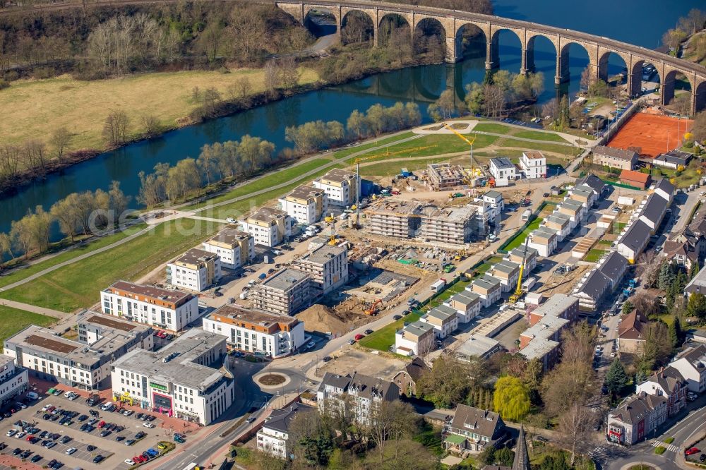 Aerial photograph Herdecke - Construction site to build a new multi-family residential complex in residential Ufer-Viertel former Westfalia- Gelaende in the district Westende in Herdecke in the state North Rhine-Westphalia