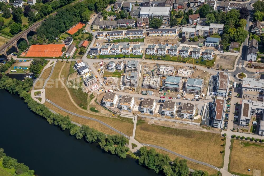 Aerial photograph Herdecke - Construction site to build a new multi-family residential complex in residential Ufer-Viertel former Westfalia- Gelaende in the district Westende in Herdecke in the state North Rhine-Westphalia