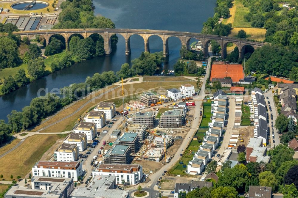 Aerial image Herdecke - Construction site to build a new multi-family residential complex in residential Ufer-Viertel former Westfalia- Gelaende in the district Westende in Herdecke in the state North Rhine-Westphalia