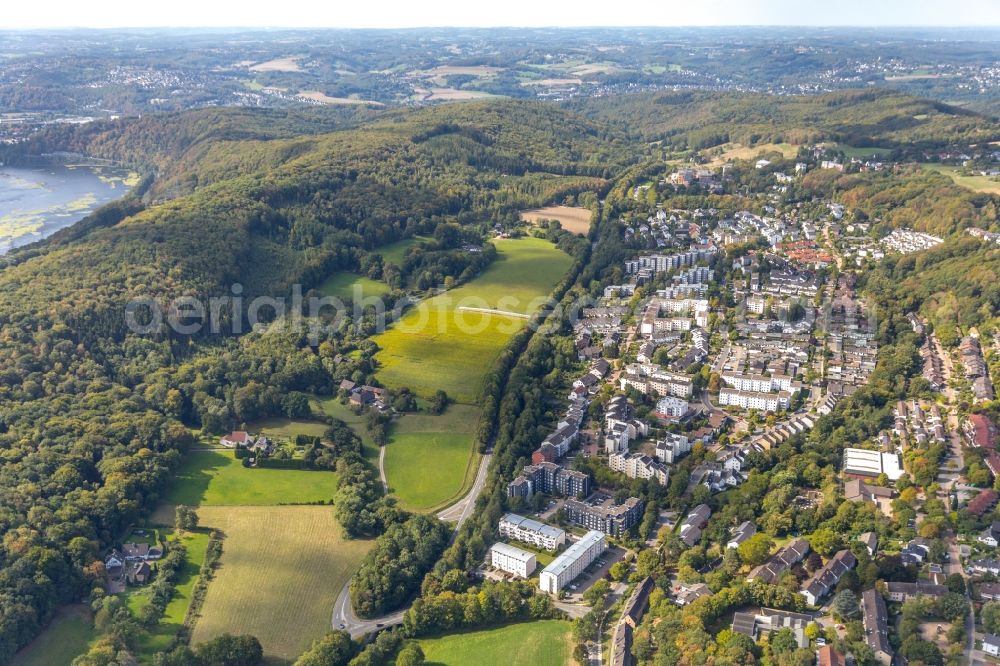 Herdecke from above - Construction site to build a new multi-family residential complex in residential Ufer-Viertel former Westfalia- Gelaende in the district Westende in Herdecke in the state North Rhine-Westphalia