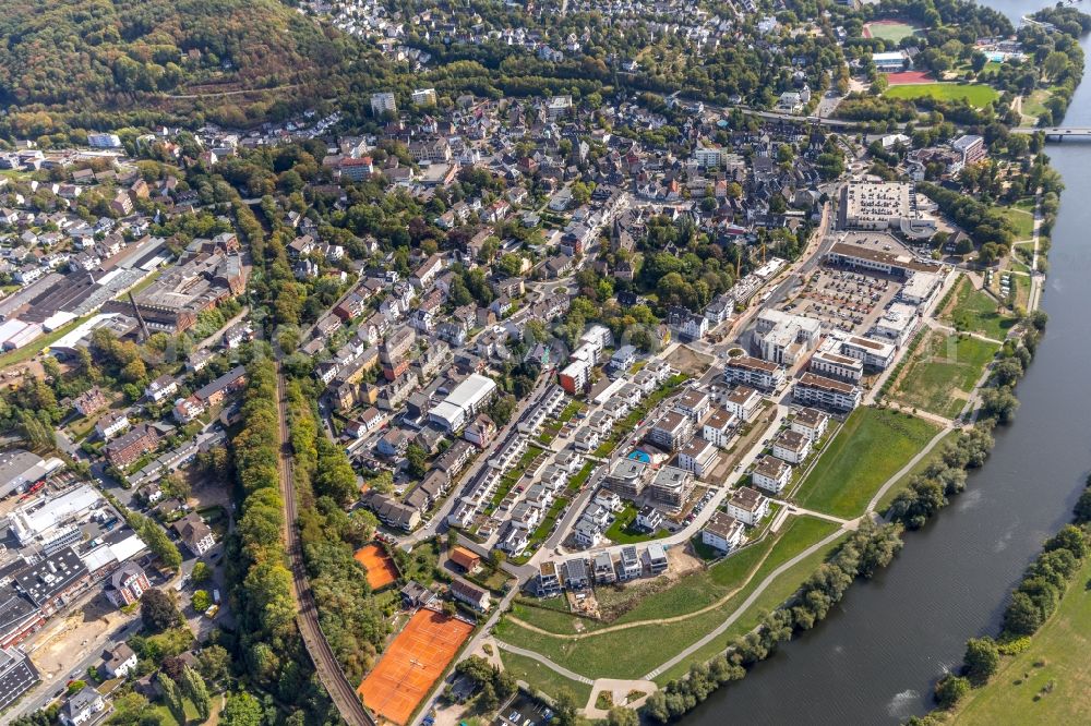 Aerial image Herdecke - Construction site to build a new multi-family residential complex in residential Ufer-Viertel former Westfalia- Gelaende in the district Westende in Herdecke in the state North Rhine-Westphalia